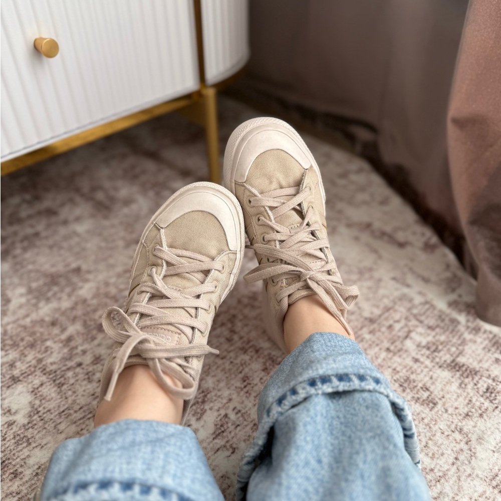 Casual Beige Adidas Sneakers for Women